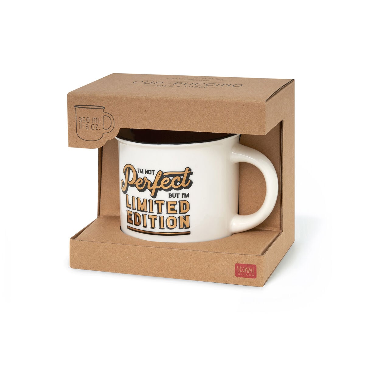 Taza de Porcelana New Bone China Legami con ilustración temática de edición limitada. 350 ml de capacidad. Ideal pa