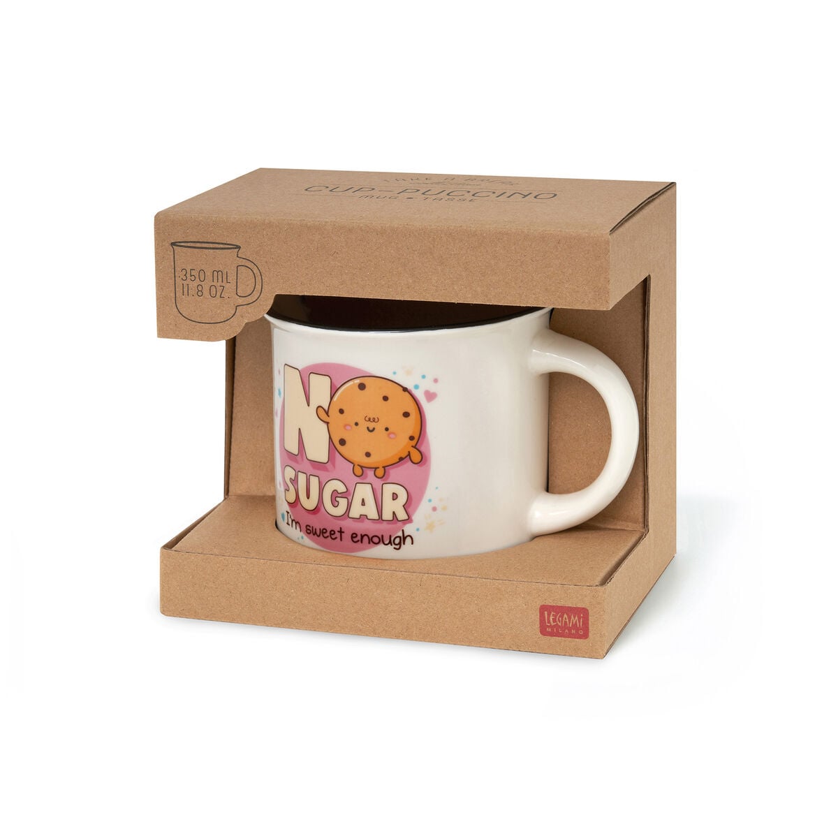 Legami - Taza de Porcelana - No Sugar - Cup-Puccino