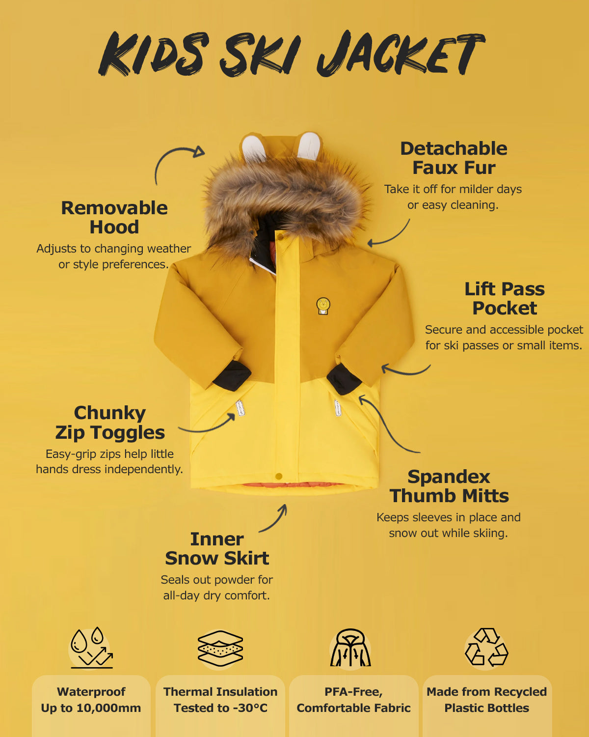 Roarsome - Cub the Lion - Çocuk Kayak Ceketi