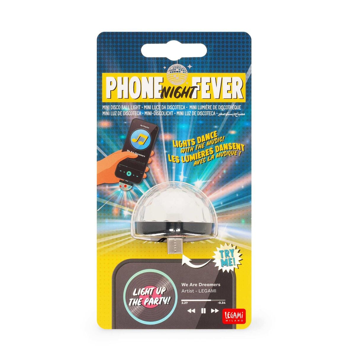 Legami - Mini luz de bola de discoteca - Phone Night Fever