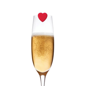 Legami - Set de 6 marcadores de copas - Corazón - ¡El amor está en el cristal!