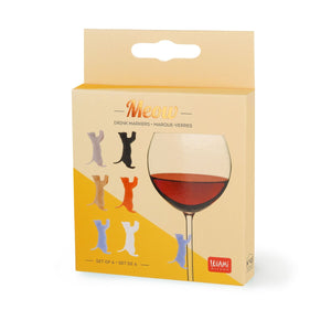 Legami - Set de 6 Marcadores de Bebidas - Kitty Multicolor - Meow
