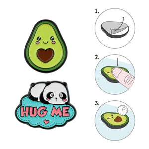 Legami - Juego de 2 pegatinas de metal de panda y aguacate - Cutie