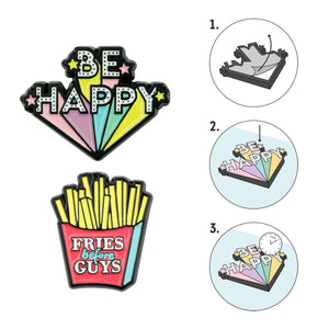 Legami - Set de 2 pegatinas de metal Be Happy - Cutie