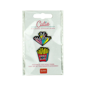 Legami - Set de 2 pegatinas de metal Be Happy - Cutie