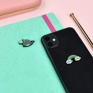 Legami - Set de 2 Pegatinas de Metal Narwhal + Arcoíris - Cutie