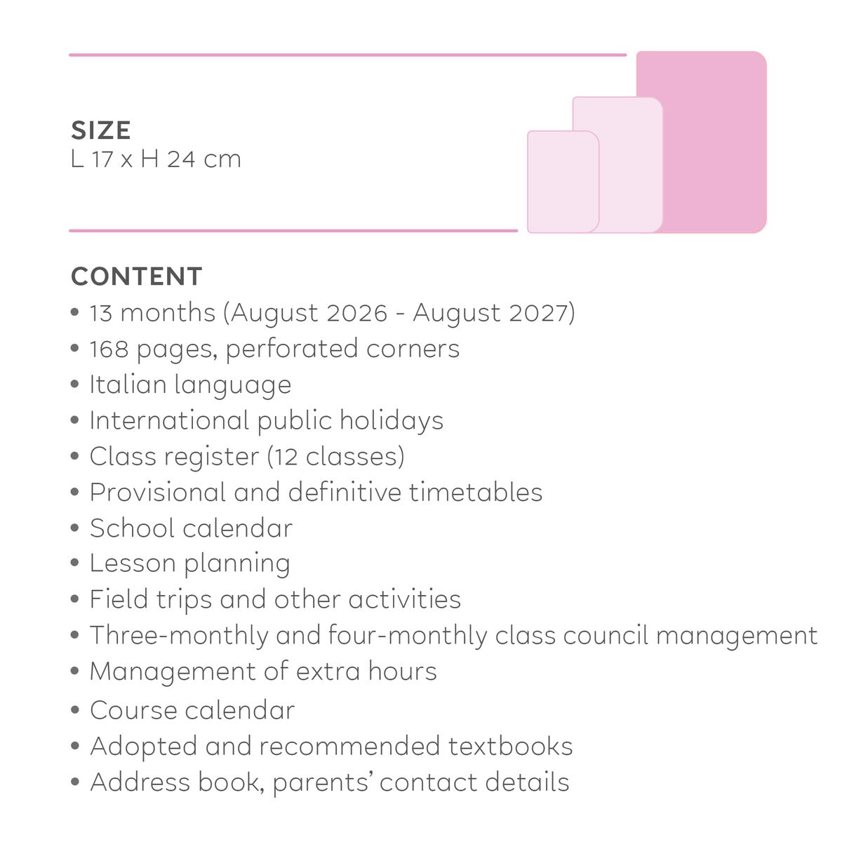 Legami - Agenda semanal para profesores de 13 meses 2026/2027 - Sunset Vibes