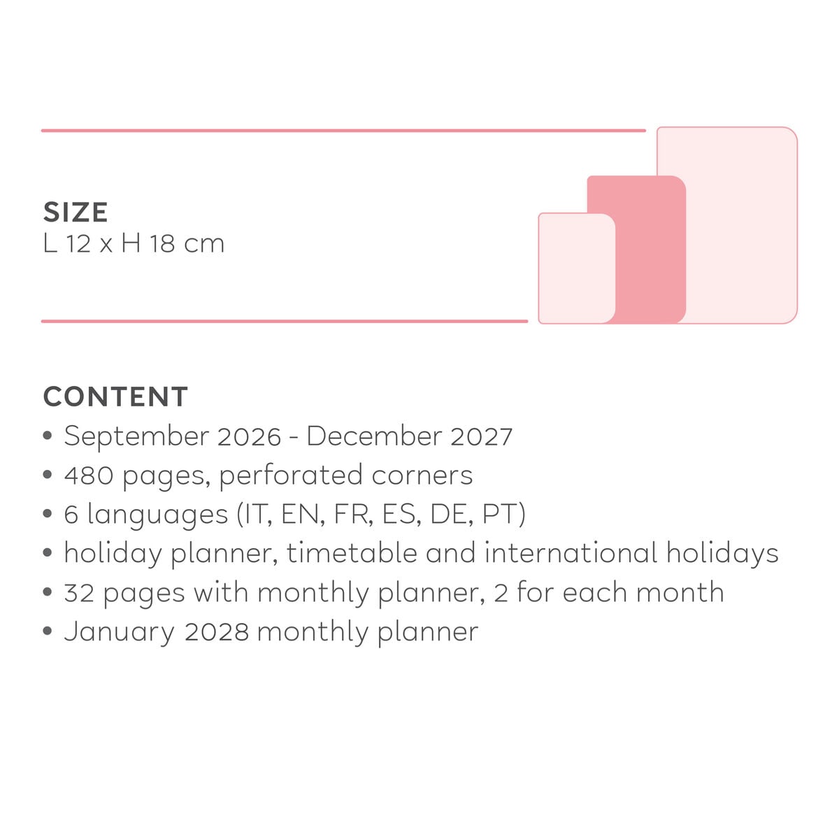 Legami - Agenda Diaria Mediana de 16 Meses 2026/2027 - Verde Azulado Intenso