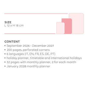 Legami - Agenda Semanal Mediana de 16 Meses 2026/2027 - Shades Green