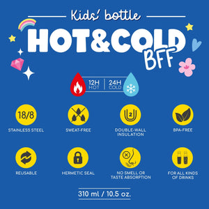 Legami - Botella de vacío para niños - Unicornio - Hot&amp;Cold BFF