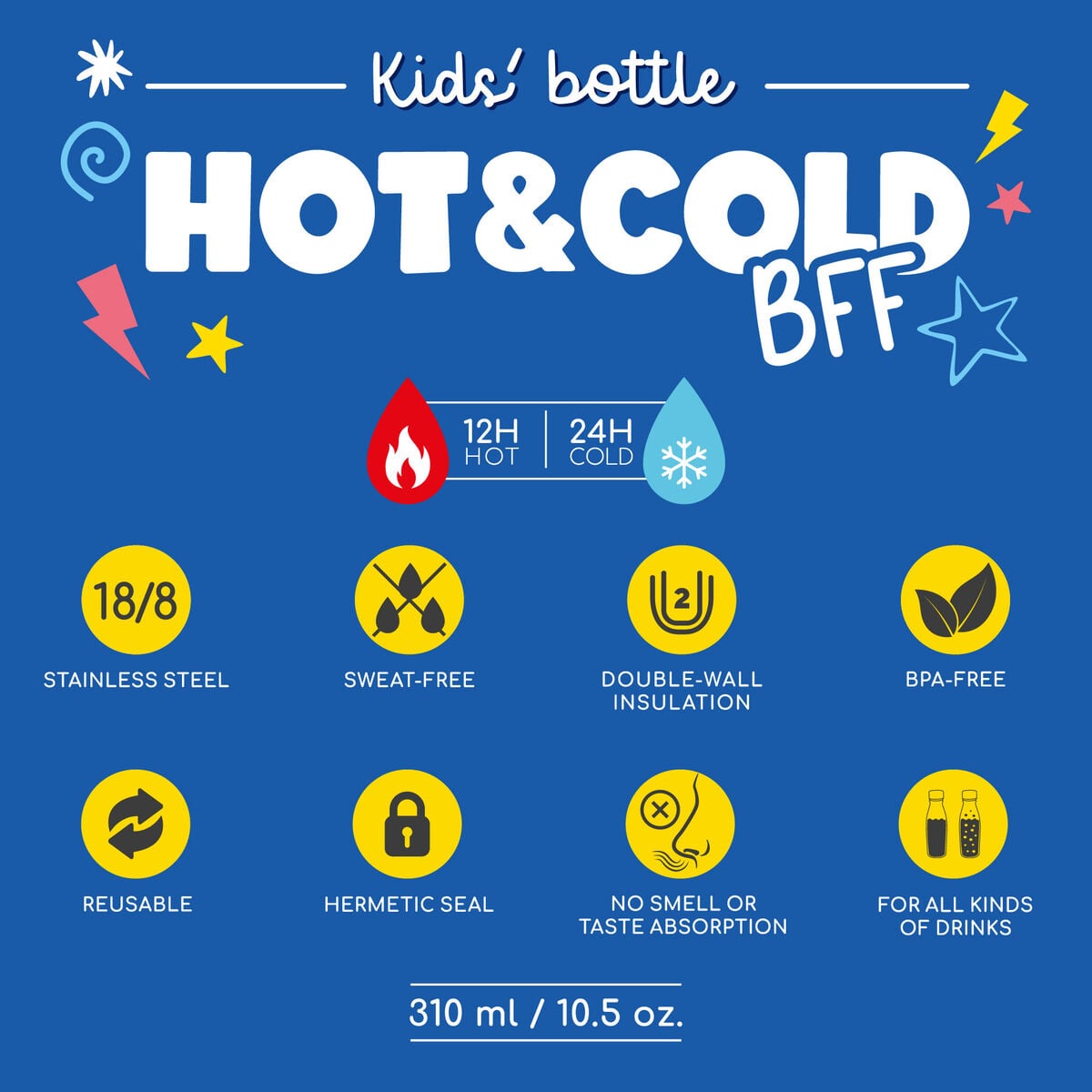 Legami - Botella térmica para niños - Monster - Hot&Cold BFF