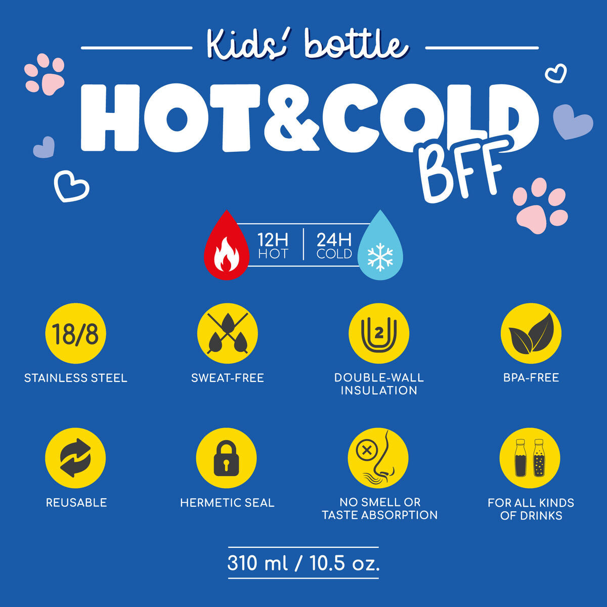 Legami - Botella térmica para niños - Kitty - Hot&Cold BFF
