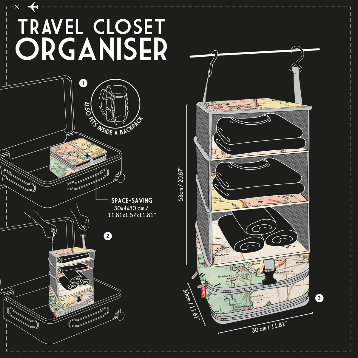 Legami - Organizador de viaje para armario - Pequeño
