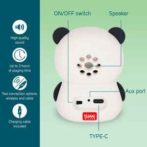 Legami - Altavoz Inalámbrico con Soporte - Panda - Sound Cuteness
