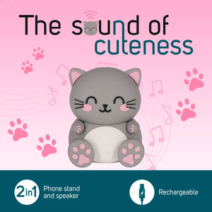 Legami - Soporte Inalámbrico para Smartphone con Altavoz Kitty - Sound Cuteness