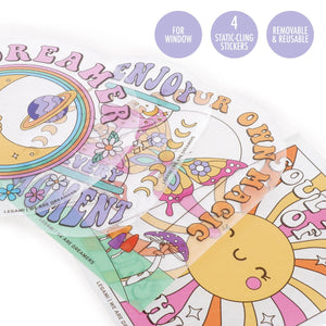Legami - Juego de 4 pegatinas estáticas de Suncatcher para ventanas - Rainbow Maker