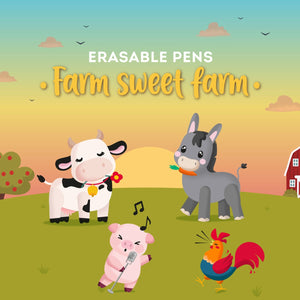 Set de 4 bolígrafos borrables Legami - Farm Sweet Farm