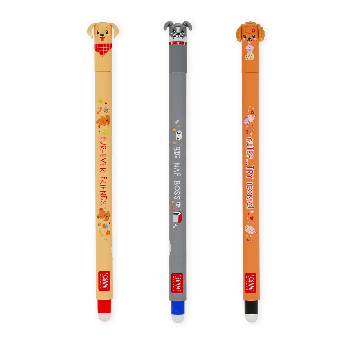 Legami - Set de 3 Erasable Pens - Fur-ever Amigos