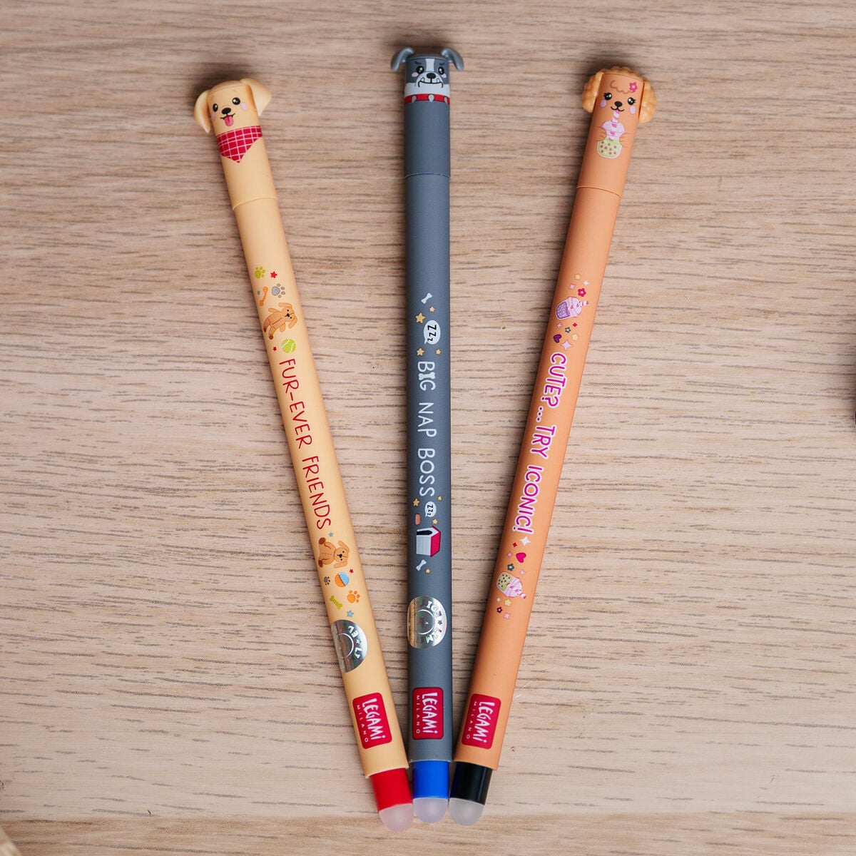 Legami - Set de 3 Erasable Pens - Fur-ever Amigos