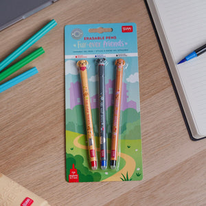 Legami - Set de 3 Erasable Pens - Fur-ever Amigos