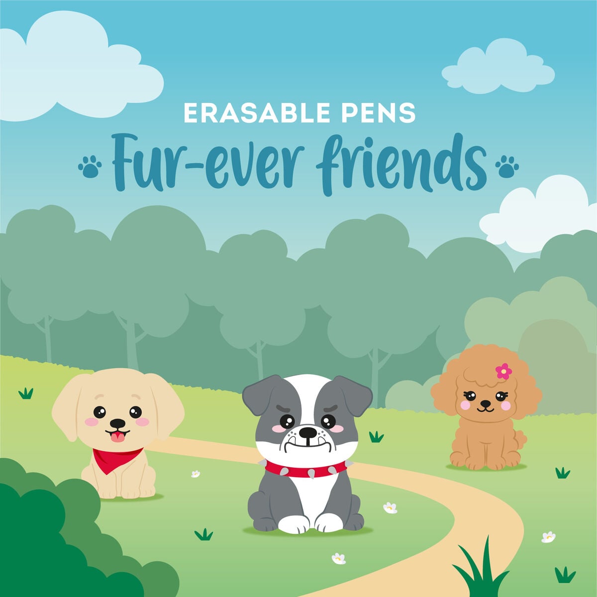 Legami - Set de 3 Erasable Pens - Fur-ever Amigos