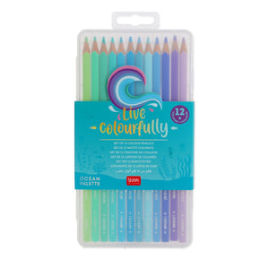 Legami - Juego de 12 lápices de colores en paleta Ocean - Live Colourfully