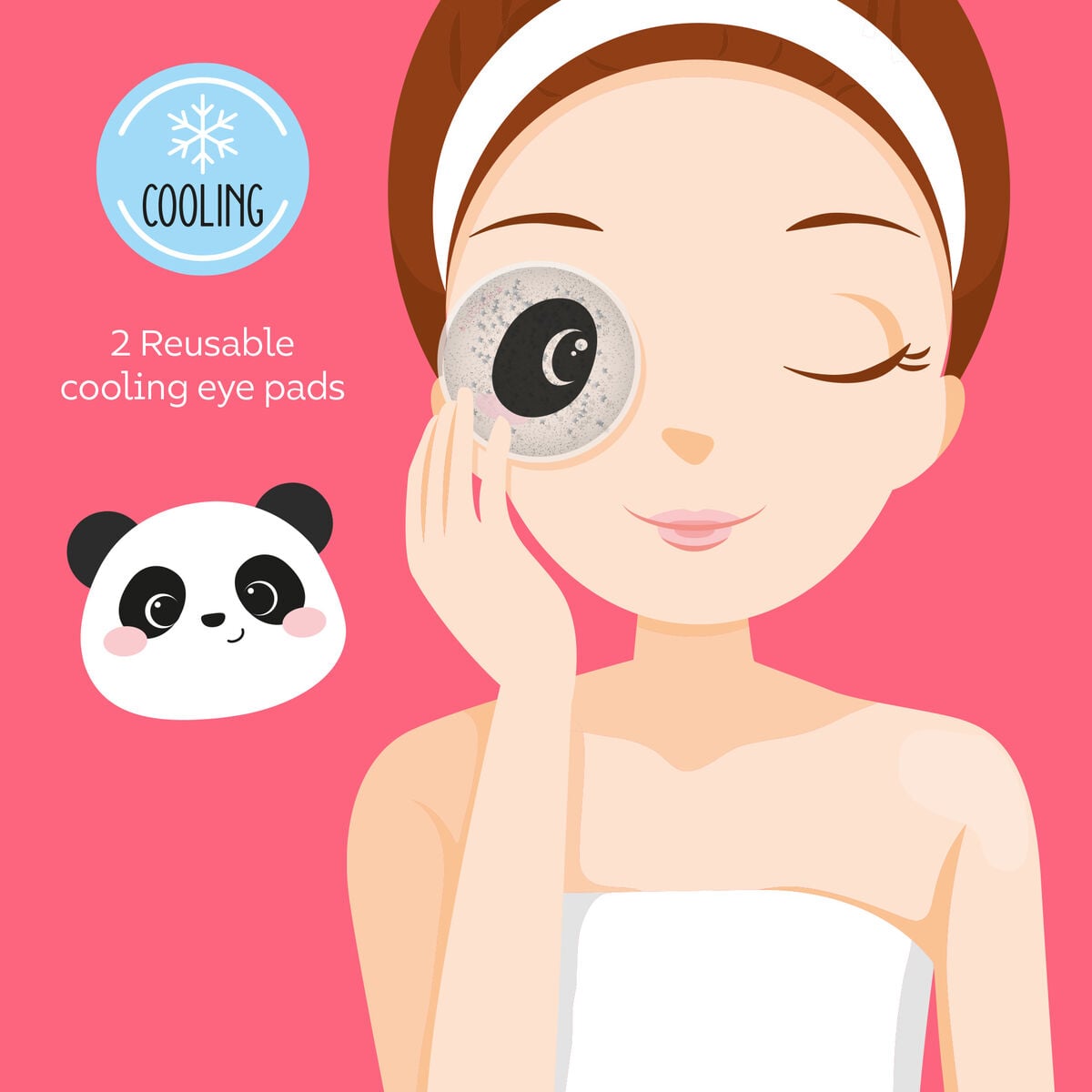 Legami - Parches de ojos reutilizables de panda refrescantes - Relájate
