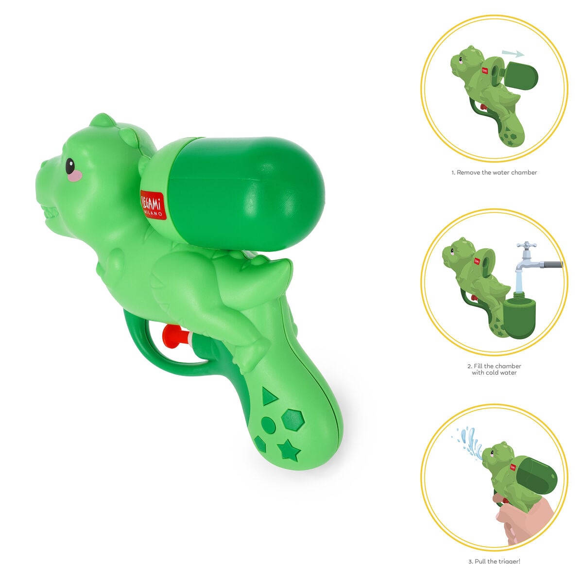 Legami – Pistola de Agua Dino para Niños – Pistola de Agua