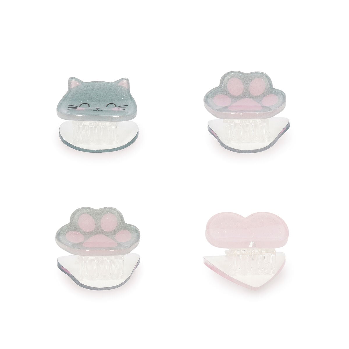 Legami - Set de 4 pinzas para el pelo Kitty Mini - ¡Clip me up!