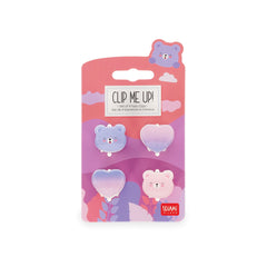 Legami - Set de 4 Mini Pinzas para el Pelo Teddy - ¡Clip me up!