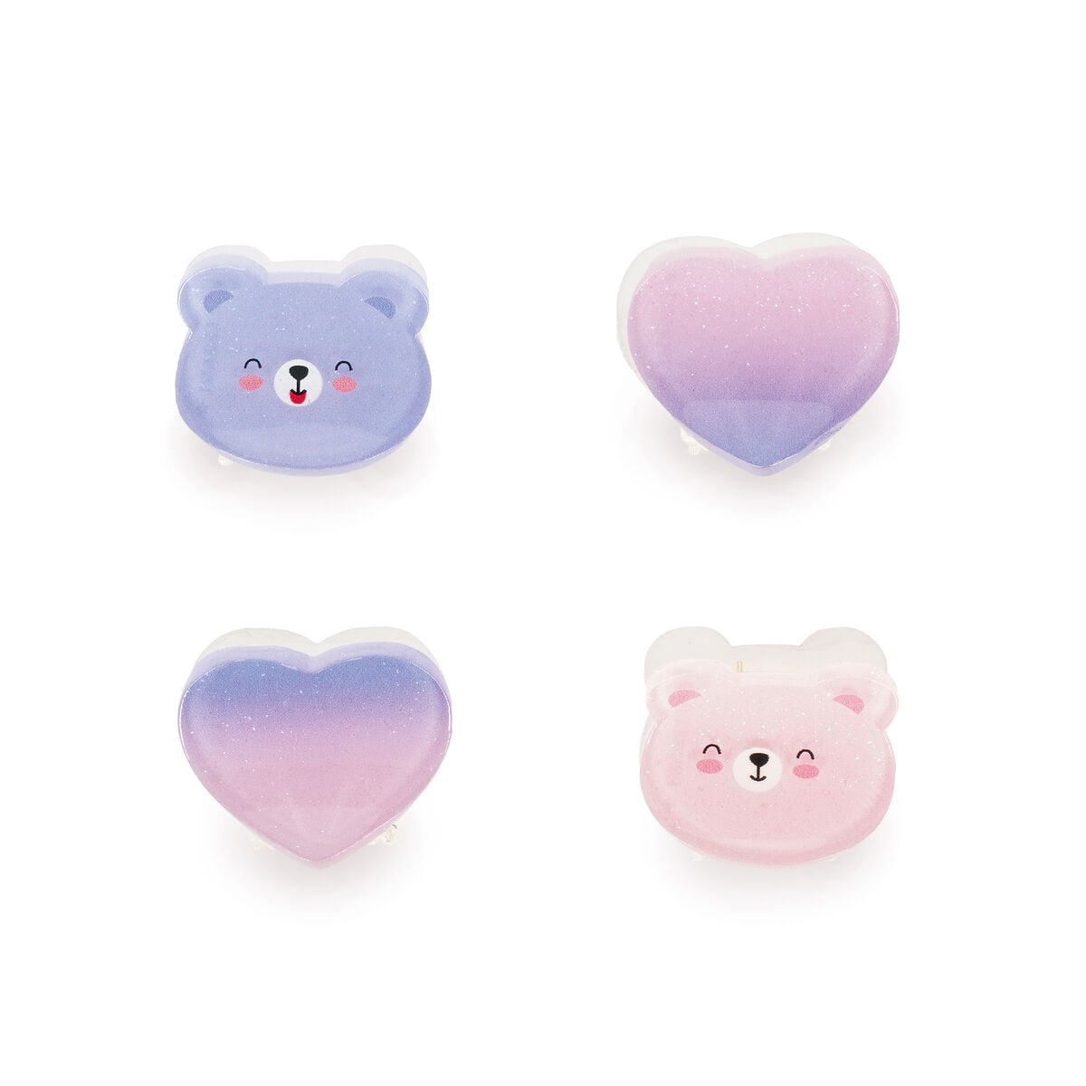 Legami - Set de 4 Mini Pinzas para el Pelo Teddy - ¡Clip me up!