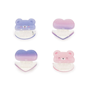 Legami - Set de 4 Mini Pinzas para el Pelo Teddy - ¡Clip me up!