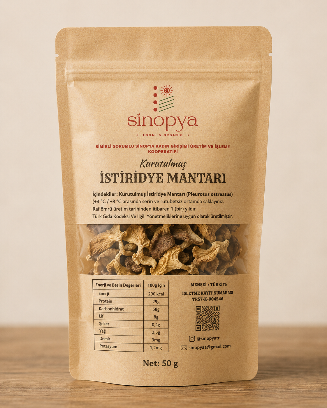 Sinopya - Seta ostra deshidratada 50 g