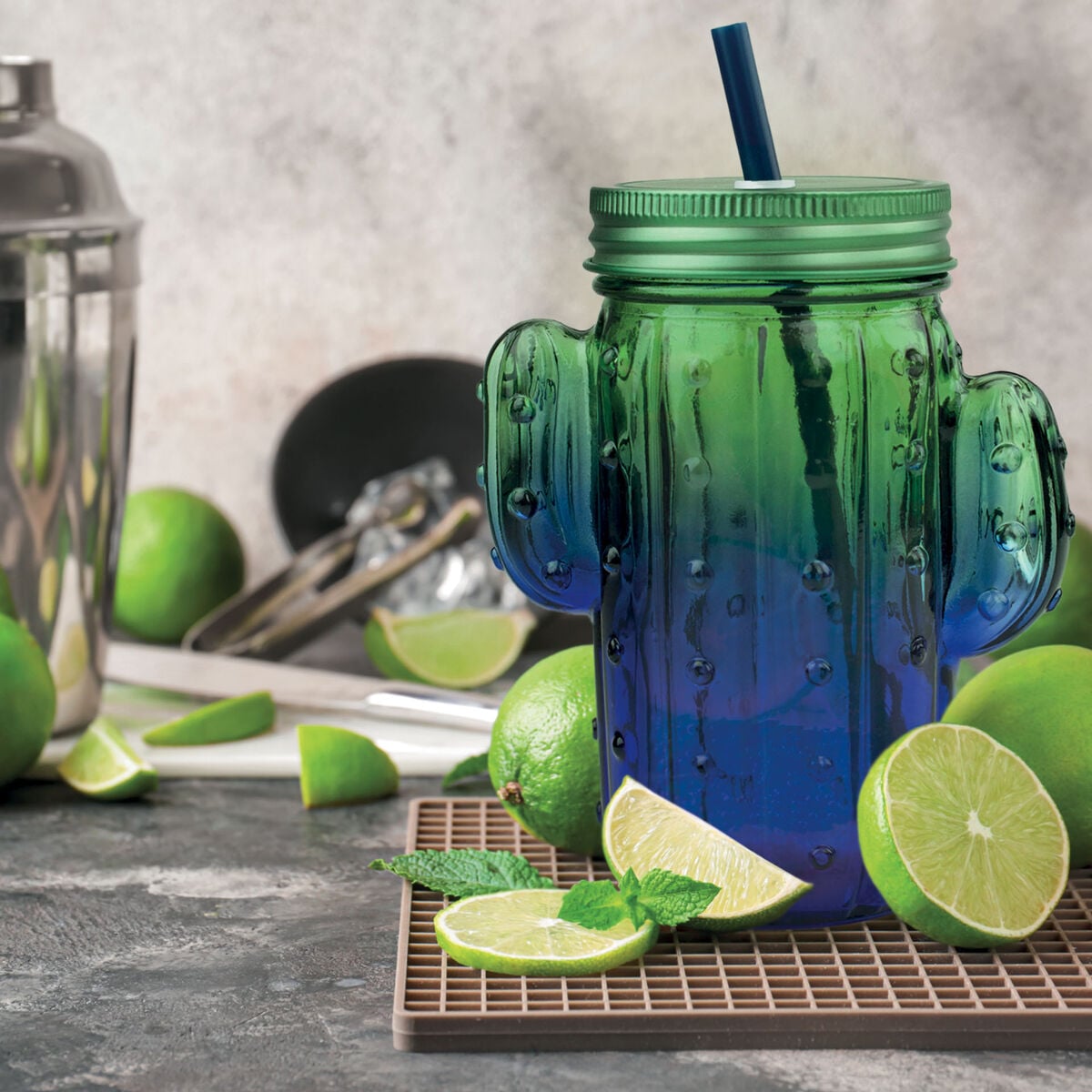 Legami - Vaso con Tapa y Pajita - Cactus - Cheers