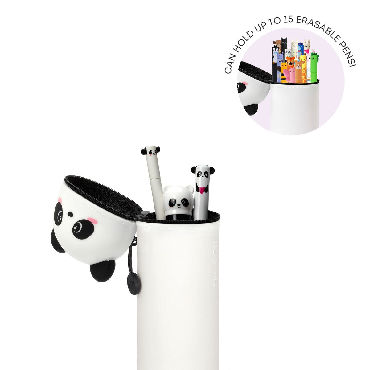 Legami - Panda "Hug Me" 2-in-1 Estuche de silicona para lápices - Kawaii