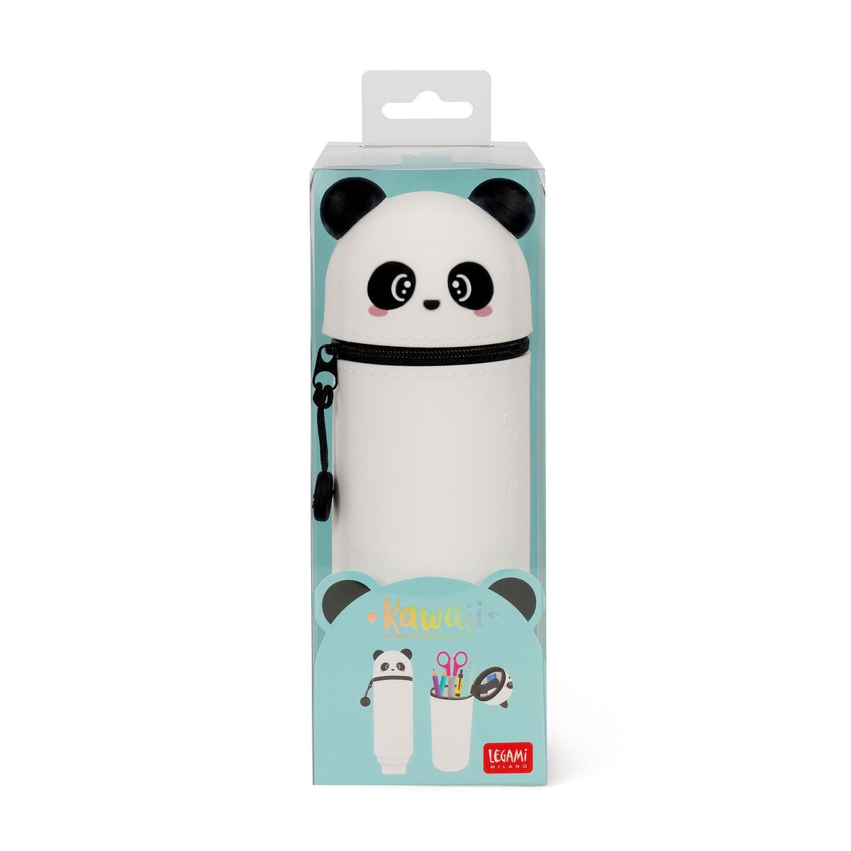 Legami - Panda "Hug Me" 2-in-1 Estuche de silicona para lápices - Kawaii