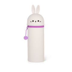 Legami - Conejo "Don't Worry Be Hoppy" Estuche 2 en 1 de silicona para lápices - Kawaii