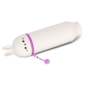 Legami - Conejo "Don't Worry Be Hoppy" Estuche 2 en 1 de silicona para lápices - Kawaii
