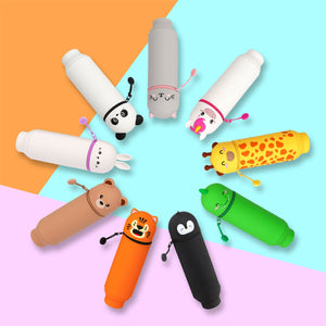 Legami - Conejo "Don't Worry Be Hoppy" Estuche 2 en 1 de silicona para lápices - Kawaii