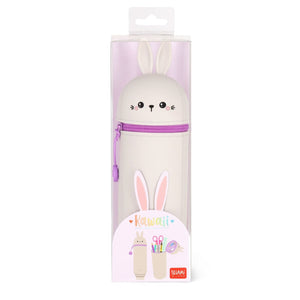 Legami - Conejo "Don't Worry Be Hoppy" Estuche 2 en 1 de silicona para lápices - Kawaii