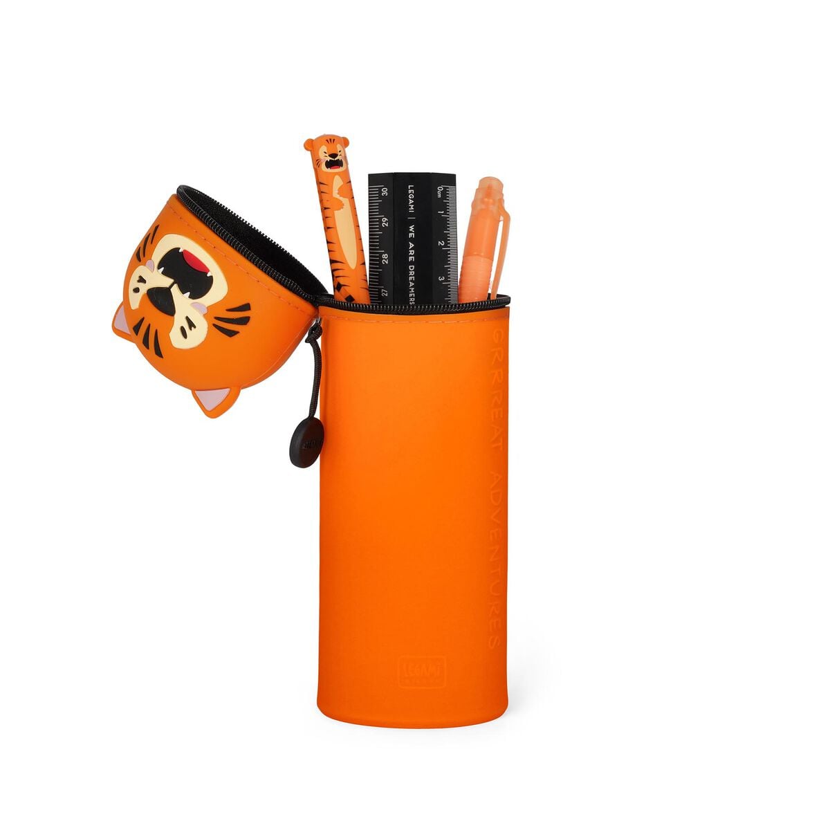 Estuche de Silicona 2 en 1 Legami - Tigre "Grrreat Adventures" - Kawaii
