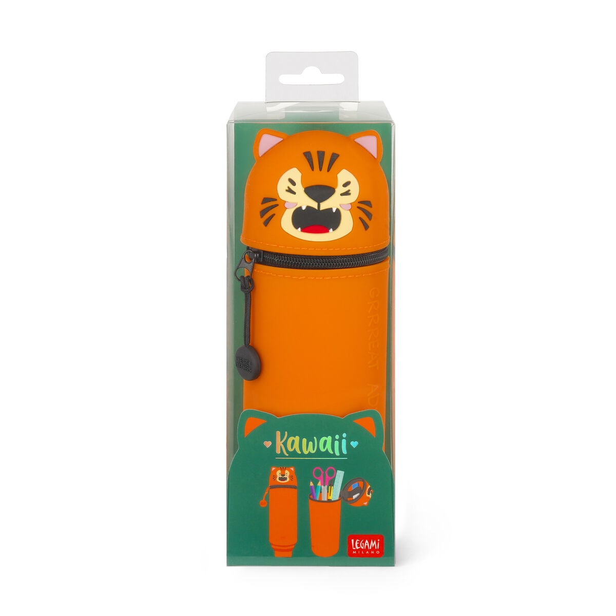 Estuche de Silicona 2 en 1 Legami - Tigre "Grrreat Adventures" - Kawaii