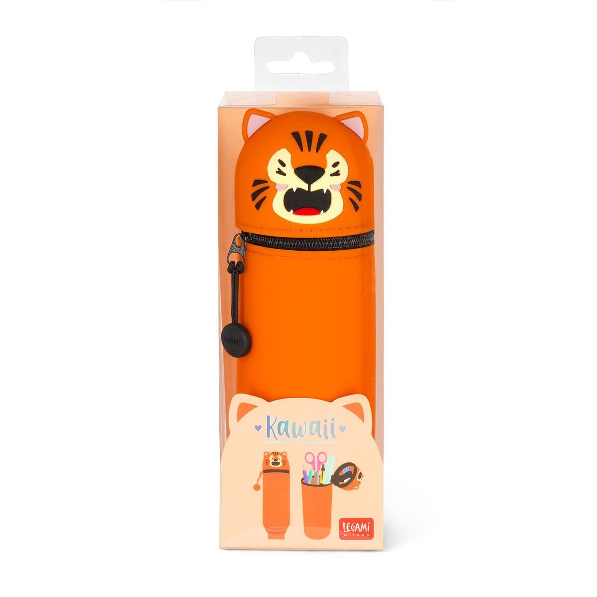 Estuche de Silicona 2 en 1 Legami - Tigre "Grrreat Adventures" - Kawaii