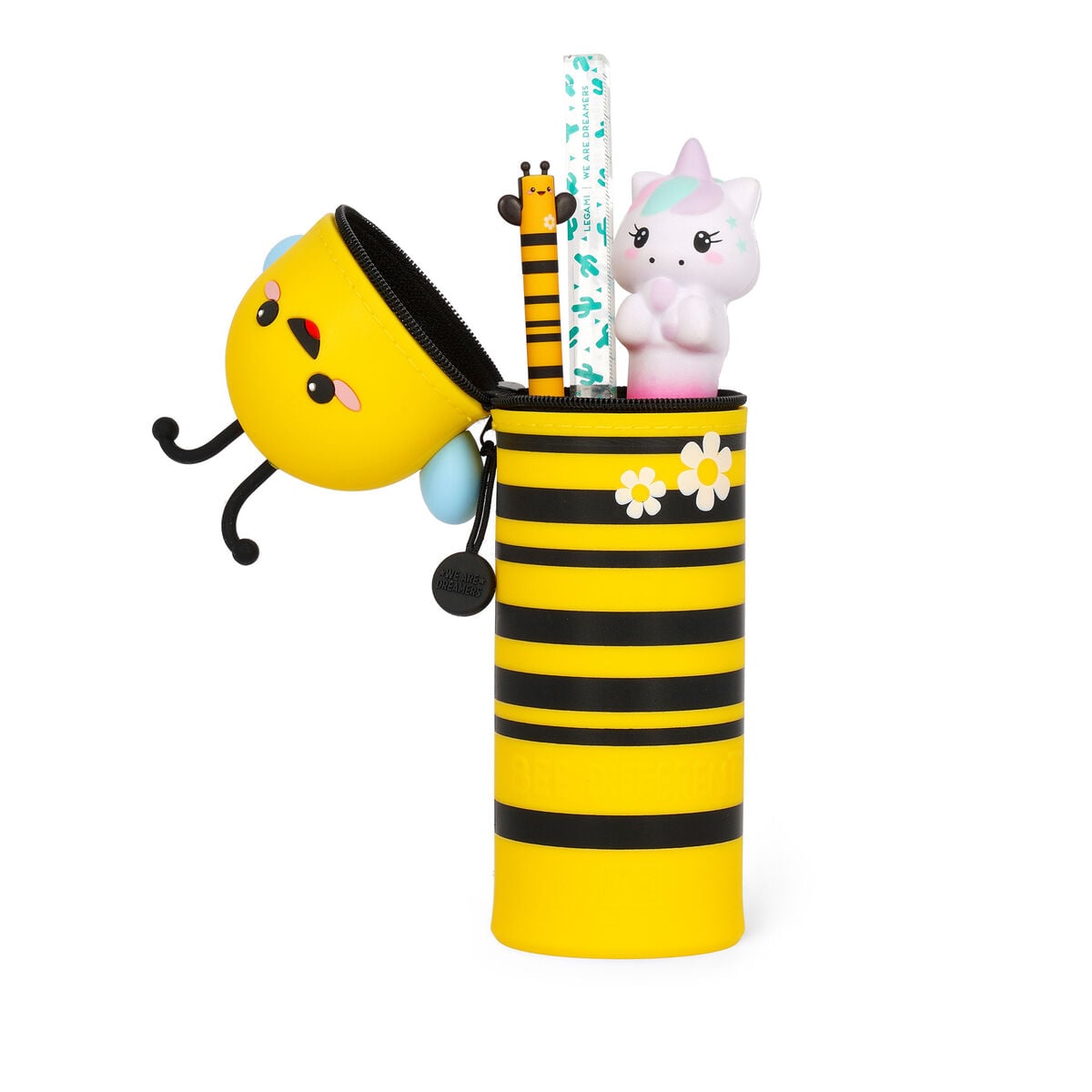 Legami - Estuche de silicona 2 en 1 abeja "Bee Different" - Kawaii