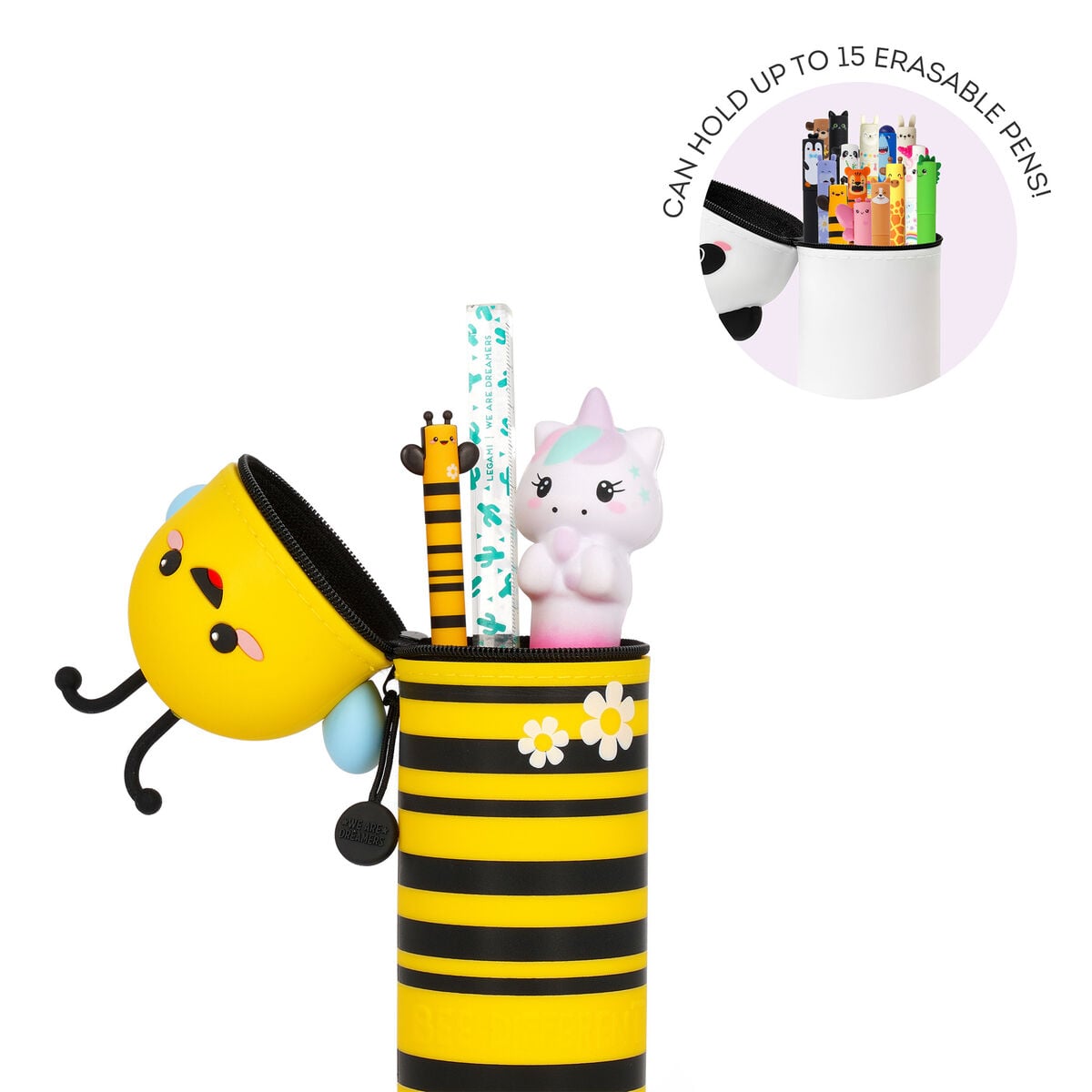 Legami - Estuche de silicona 2 en 1 abeja "Bee Different" - Kawaii