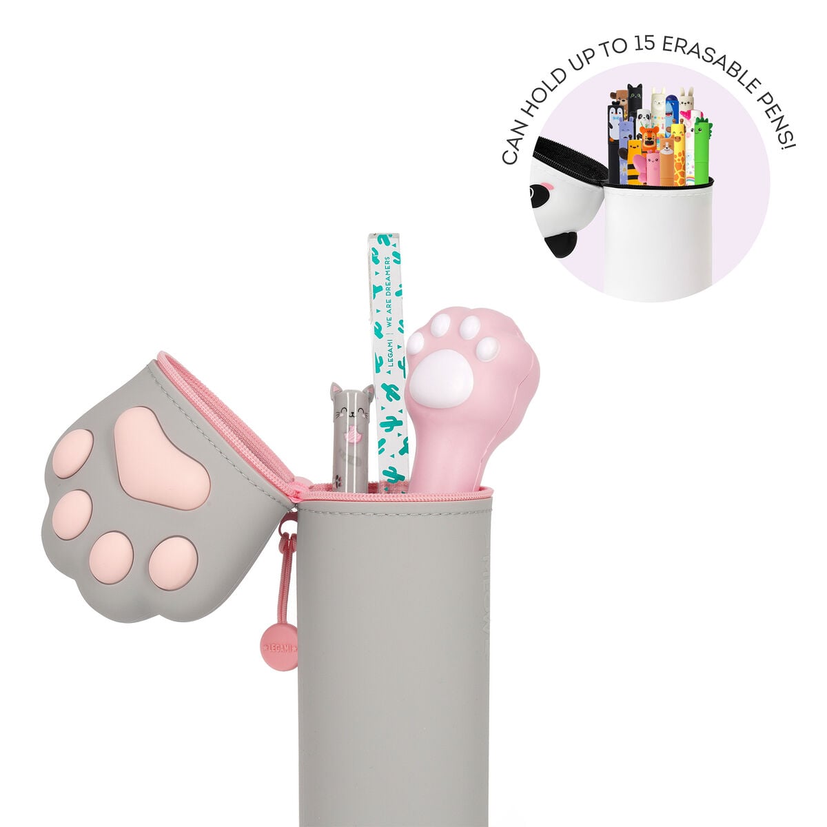 Legami - Estuche de silicona 2 en 1 Kitty "Miau" - Kawaii