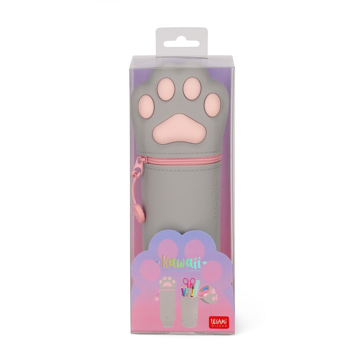 Legami - Estuche de silicona 2 en 1 Kitty "Miau" - Kawaii