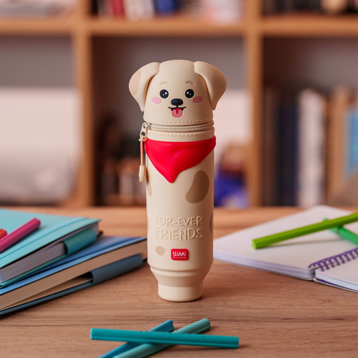 Legami - Estuche de silicona 2 en 1 Kawaii "Amigos para siempre" dorado
