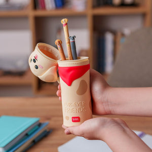 Legami - Estuche de silicona 2 en 1 Kawaii "Amigos para siempre" dorado