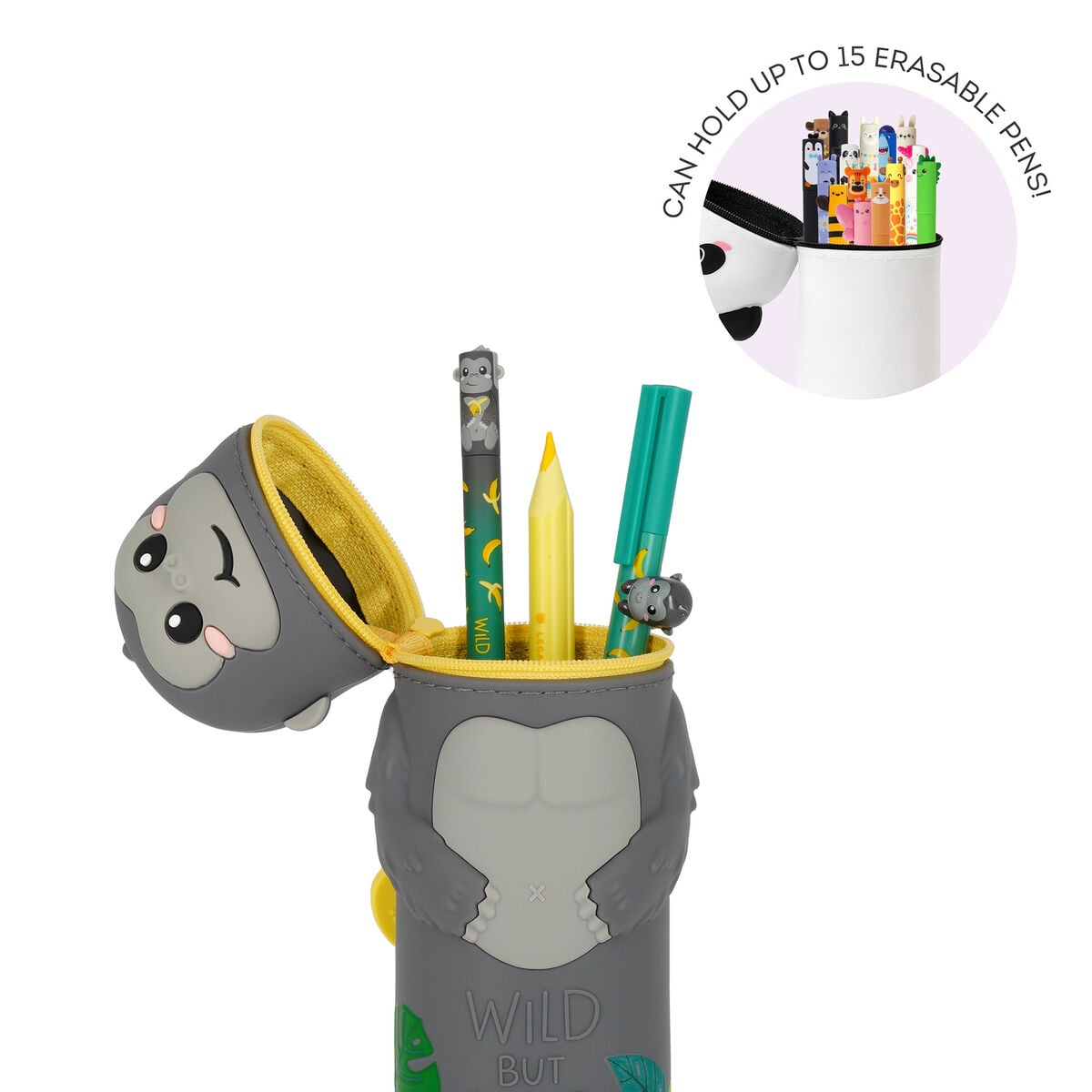 Legami - Gorila "Salvaje pero amable" Estuche de silicona 2 en 1 - Kawaii